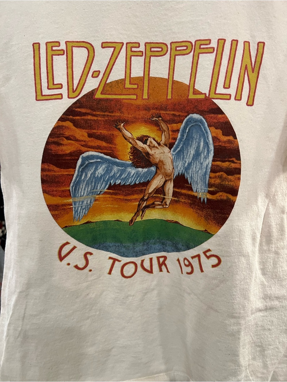 Led Zeppelin White Graphic Tour T-Shirt - U.S. Tour 1975
